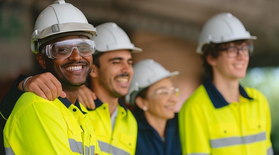 Pedreiro e servente da Prime em obra